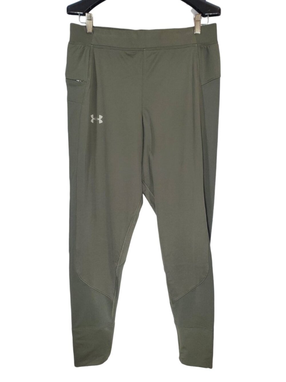 Under Armour ColdGear Reactor Run SP Pants Men's L Green Tapered Athletic Gym